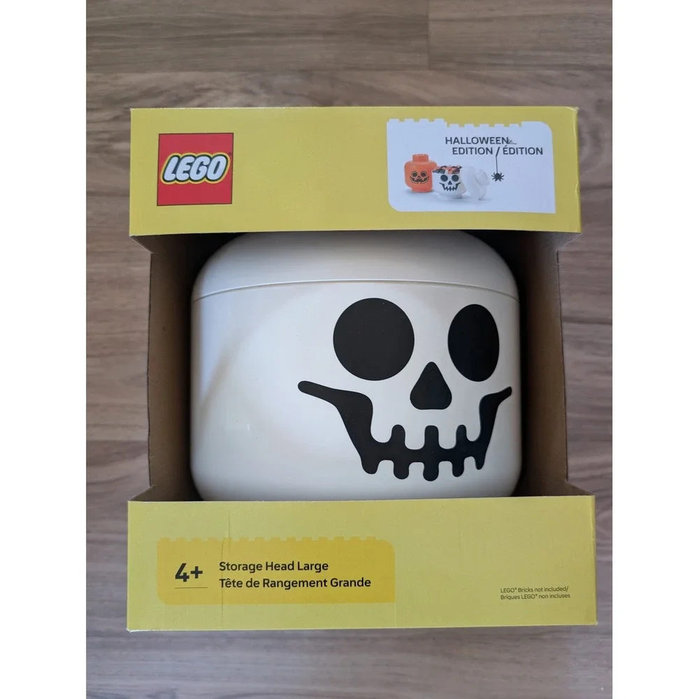 LEGO Storage Head Stackable Large Skeleton Halloween White Skull 4032 New